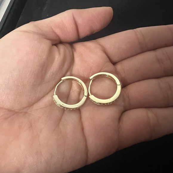 14K Gold Plated Multicolor Gemstone Hoop Earrings New - Picture 6 of 6